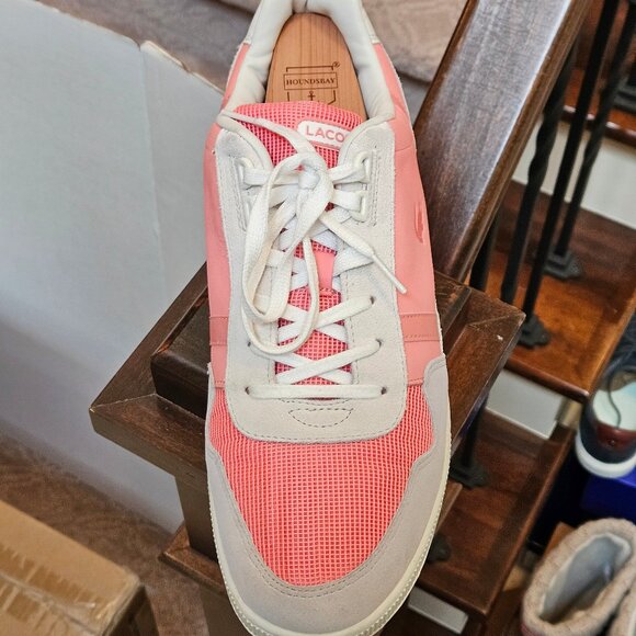 Lacoste Men's Fashion Sneakers, Salmon/Gray, Sz 12 - Picture 11 of 16